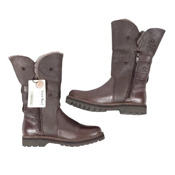 Bussola Faux Fur Boots Slouchy Wool Lined - Picture 6 of 16